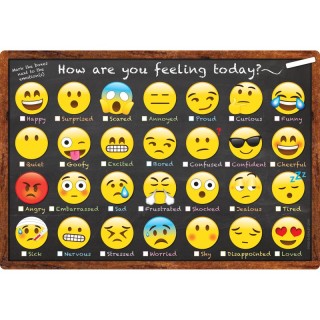 Ashley Productions® Smart Poly™ Chart, 13" x 19", Emotions Icon How Are You Feeling