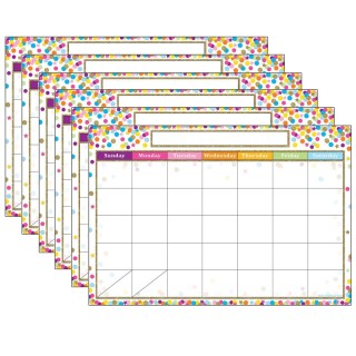 Ashley Productions® Smart Poly Chart, 13" x 19", Confetti Calendar, Pack of 6