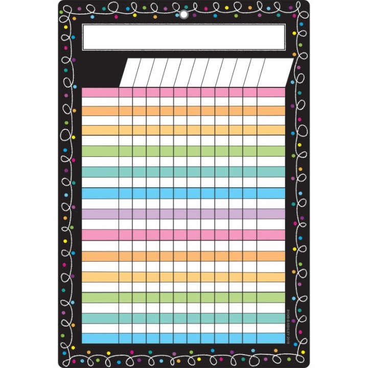 Ashley Productions® Smart Poly™ Chart, 13" x 19", Chalk Dots with Loops Incentive, w/Grommet