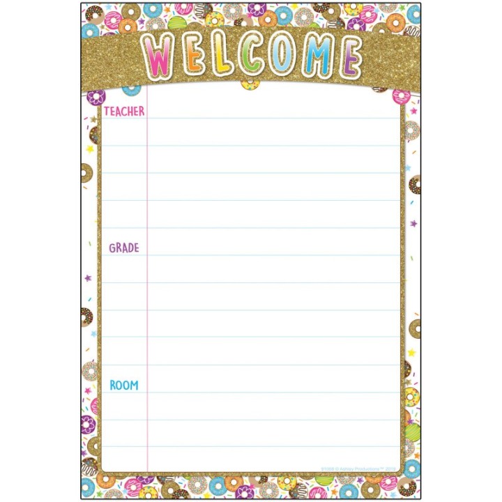 Ashley Productions® Smart Poly® Chart, DonutFetti® Welcome, 13" x 19"