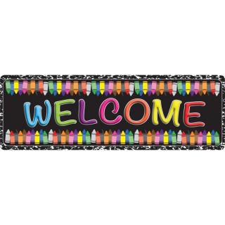 Ashley Productions® The Original Fun Mat™, Mat Runner, 15.5" x 47", Welcome Crayons