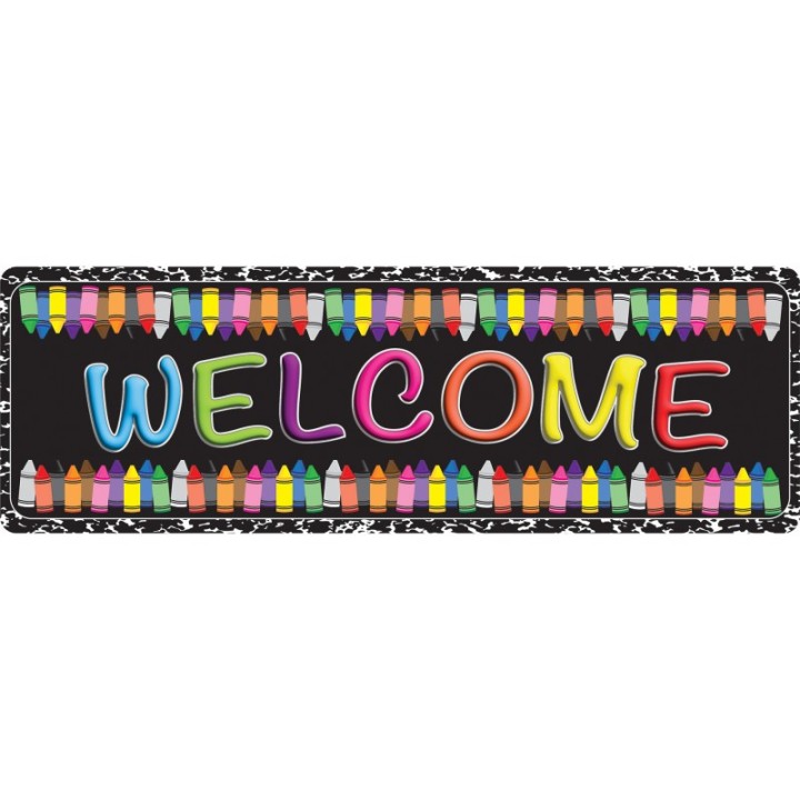 Ashley Productions® The Original Fun Mat™, Mat Runner, 15.5" x 47", Welcome Crayons