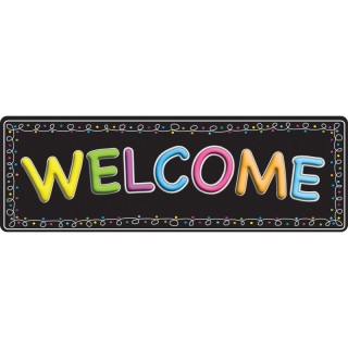 Ashley Productions® The Original Fun Mat™, Mat Runner, 15.5" x 47", Welcome Chalk Loops