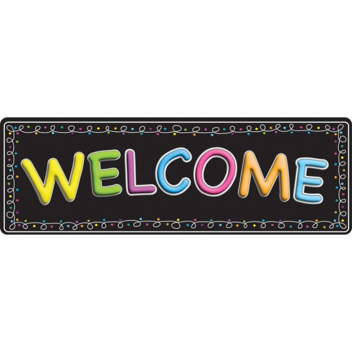 Ashley Productions® The Original Fun Mat™, Mat Runner, 15.5" x 47", Welcome Chalk Loops