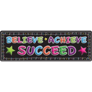 Ashley Productions® The Original Fun Mat™, Mat Runner, 15.5" x 47", Believe, Achieve, Succeed, Chalk Loops