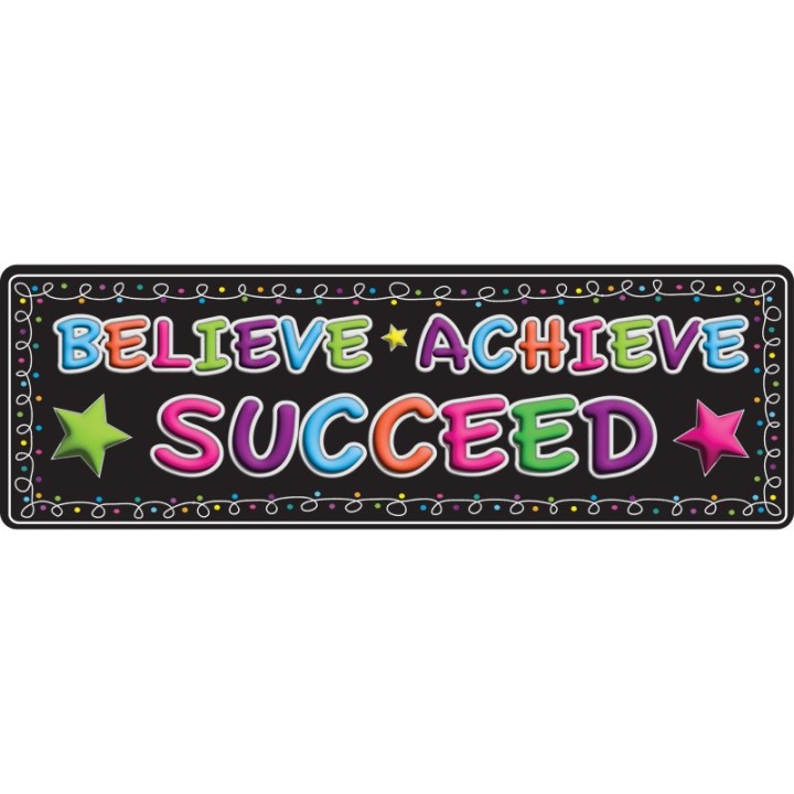 Ashley Productions® The Original Fun Mat™, Mat Runner, 15.5" x 47", Believe, Achieve, Succeed, Chalk Loops