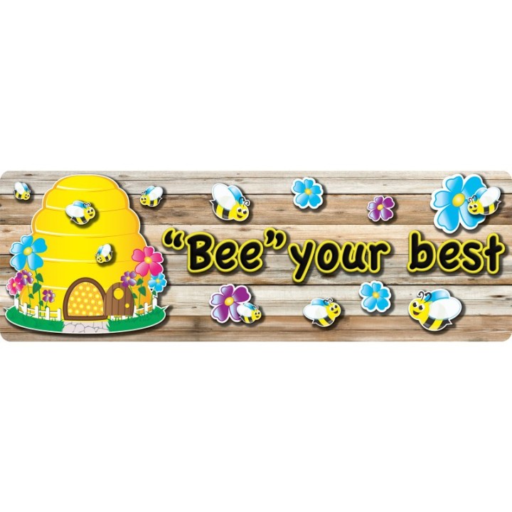 Ashley Productions® The Original Fun Mat™, Mat Runner, 15.5" x 47", Bee Themed Positive Sayings