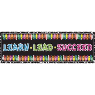 Ashley Productions® The Original Fun Mat™, Mat Runner, 15.5" x 47", Learn, Lead, Succeed, Crayon Composition