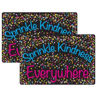 Smart Poly® Welcome Mat with Slip Resistant Backing, 15.5" x 23.5", Confetti, Sprinkle Kindness Everywhere, Pack of 2