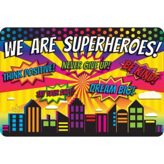 Ashley Productions® The Original Fun Mat™, Welcome Mat, 15.5" x 23.5", Superhero Welcome Mat