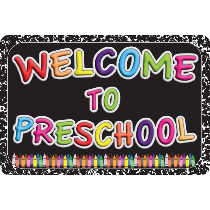 Ashley Productions® The Original Fun Mat™, Welcome Mat, 15.5x23.5 in, Welcome to Preschool