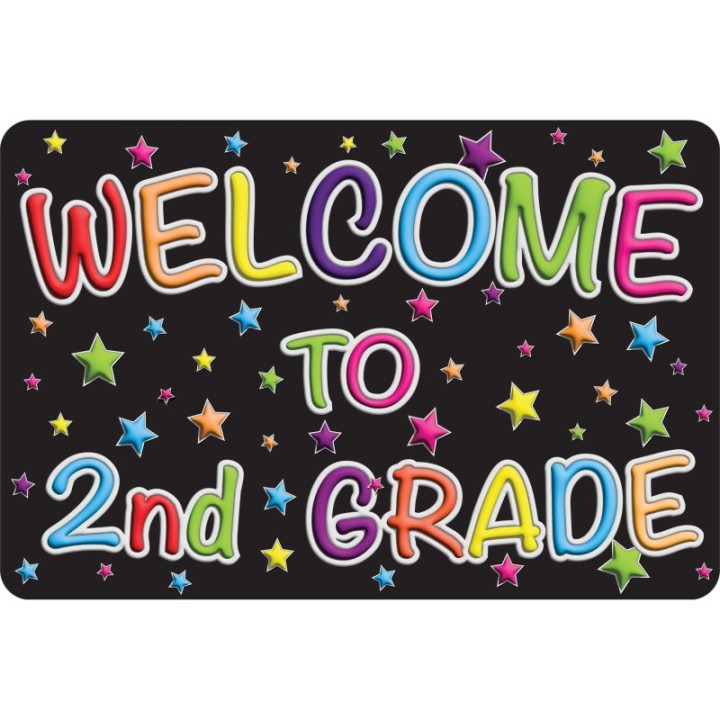 Ashley Productions® The Original Fun Mat™, Welcome Mat, 15.5x23.5 in, Welcome to 2nd Grade