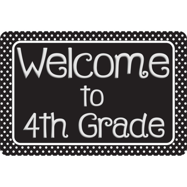 Ashley Productions® The Original Fun Mat™, Welcome Mat, 15.5x23.5 in, Welcome to 4th Grade