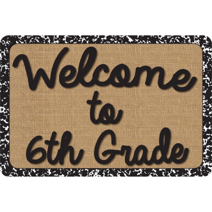 Ashley Productions® The Original Fun Mat™, Welcome Mat, 15.5x23.5 in, Welcome to 6th Grade