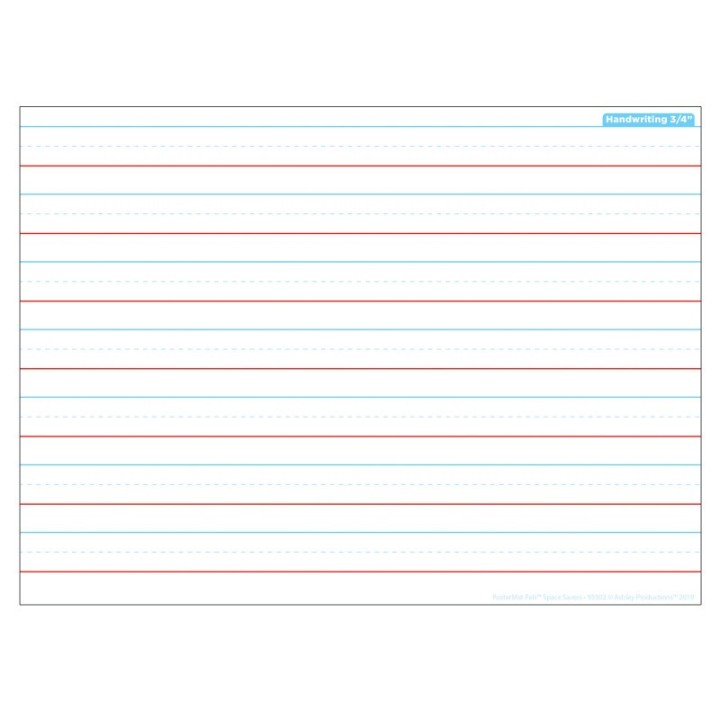Ashley Productions® Smart Poly® Single Sided PosterMat Pals® Space Savers, Handwriting 3/4", 13" x 9.5"