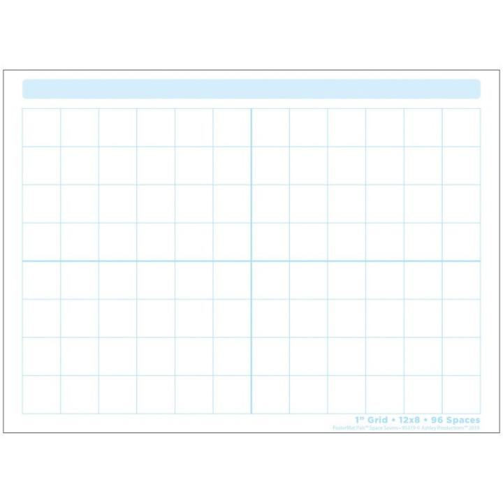 Ashley Productions® Smart Poly® Single Sided PosterMat Pals® Space Savers, 1" Grid Blocks, 13" x 9.5"