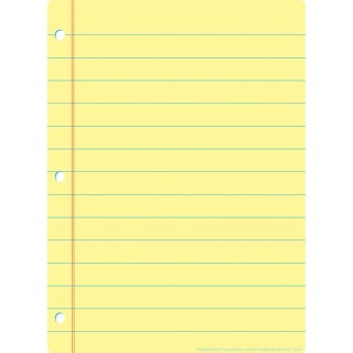 Ashley Productions® Smart Poly® Single Sided PosterMat Pals® Space Savers, Yellow Notebook Paper, 13" x 9.5"