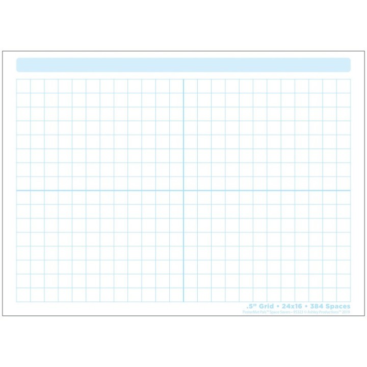 Ashley Productions® Smart Poly® Single Sided PosterMat Pals® Space Savers, 1/2" Grid Blocks, 468 Blocks, 13" x 9.5"
