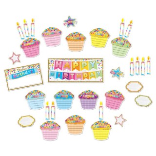 Ashley Productions® Smart Poly® Mini Bulletin Board Set, Birthday Confetti Design, 33 Pieces