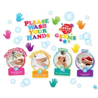 Ashley Productions® Healthy Bubbles™ Smart Poly™ Mini Bulletin Board Set Washing Your Hands Set, 36 Pieces