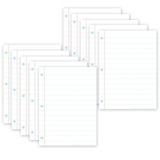 Ashley Productions® Smart Poly® PosterMat Pals™ Space Savers, 13" x 9-1/2", White Notebook Paper, Pack of 10