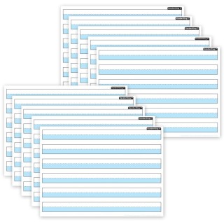 Ashley Productions® Smart Poly® PosterMat Pals™ Space Savers, 13" x 9-1/2", 1" Handwriting Highlighted Blue, Pack of 10