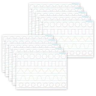 Ashley Productions® Smart Poly® PosterMat Pals™ Space Savers, 13" x 9-1/2", Prewriting Tracing, Pack of 10