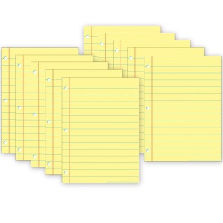 Ashley Productions® Smart Poly® PosterMat Pals™ Space Savers, 13" x 9-1/2", Yellow Notebook Paper, Pack of 10