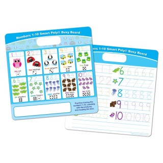 Ashley Productions® Smart Poly® Educational Activity Busy Board, Dry Erase with Marker, 10-3/4" x 10-3/4", Numbers 1 to 10