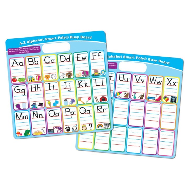 Ashley Productions® Smart Poly® Educational Activity Busy Board, Dry Erase with Marker, 10-3/4" x 10-3/4", ABC's Fill In