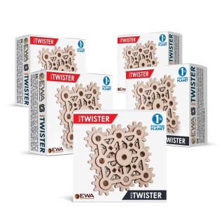 EWA Eco-Wood-Art Twister Maxi Fidget, 3D Wooden STEM Building Kit, Pack of 5