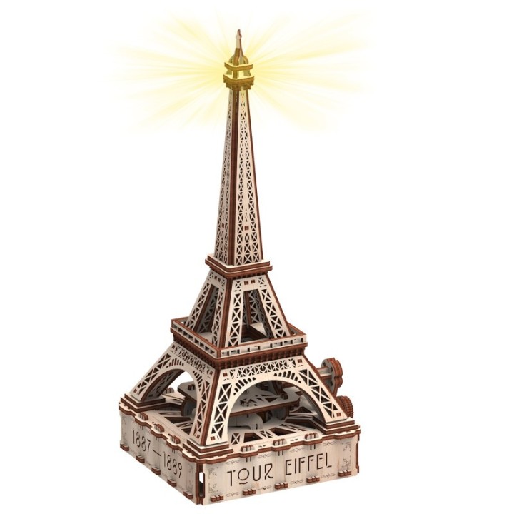 Mr.PLAYWOOD Eiffel Tower Eco-light 3D Wooden STEM Model
