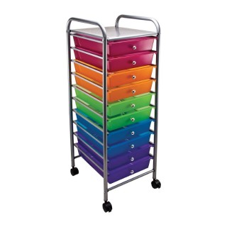 Advantus® 10-Drawer Rolling Cart, Multicolor