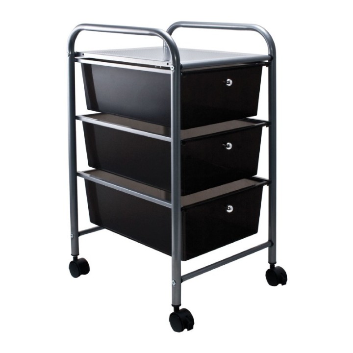 Advantus® 3-Drawer Rolling Cart, Smoke