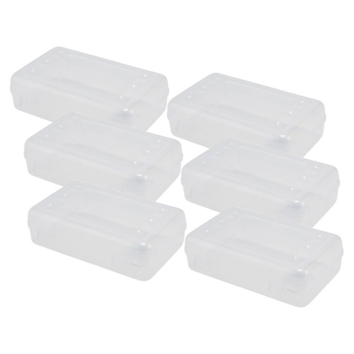 Advantus® Pencil Box Clear, Pack of 6