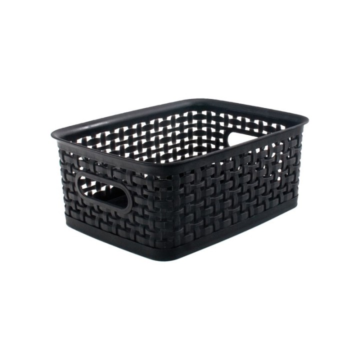 Thinkspace Plastic Weave Bin, Small, Black