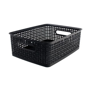 Thinkspace Plastic Weave Bin, Medium, Black