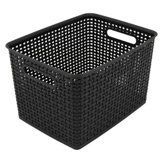 Thinkspace Plastic Weave Bin, Large, Black