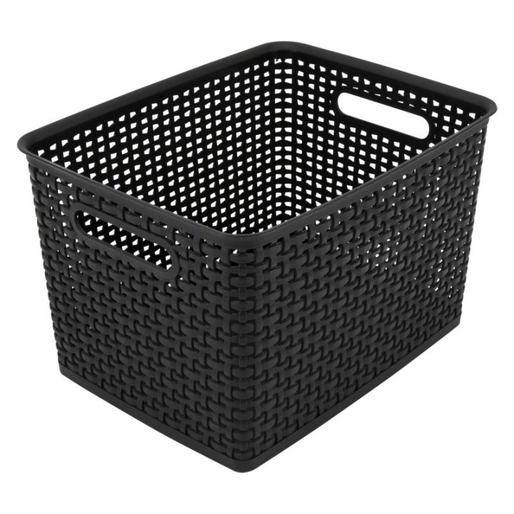 Thinkspace Plastic Weave Bin, Large, Black