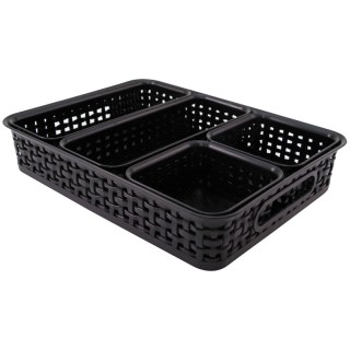 Thinkspace Plastic Weave Bin, Black, Pack of 5