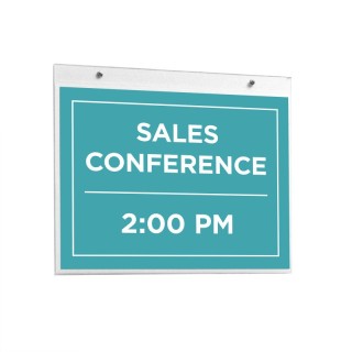 NuDell Sign Holder, Horizontal Wall Mounted, Clear Plastic, 11x8.5 in