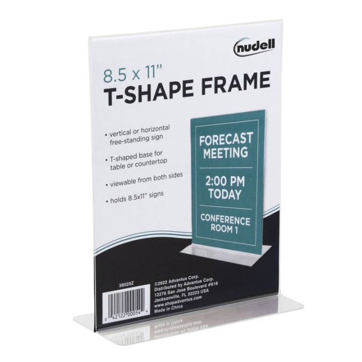 NuDell NuDell T-Shape Sign Holder, Clear, 8.511 in.