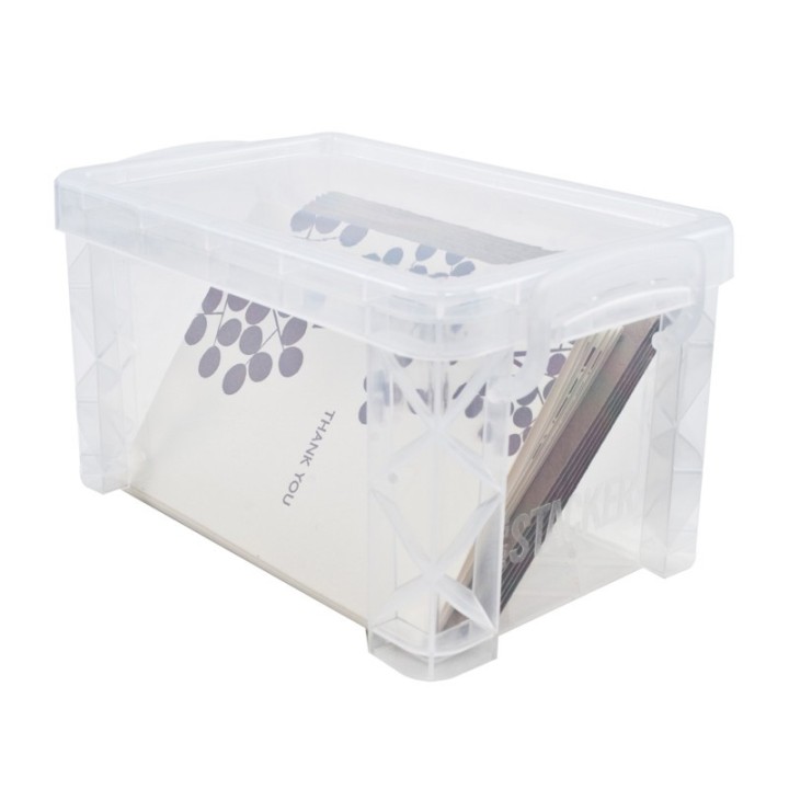 Super Stacker® Clear Plastic Stacking Storage Box, 3X5 in