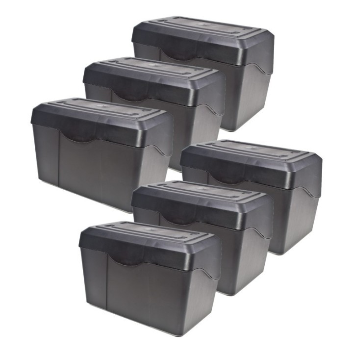 Innovative Storage Designs Black Index Card Holder, 3" x 5", Pack of 6