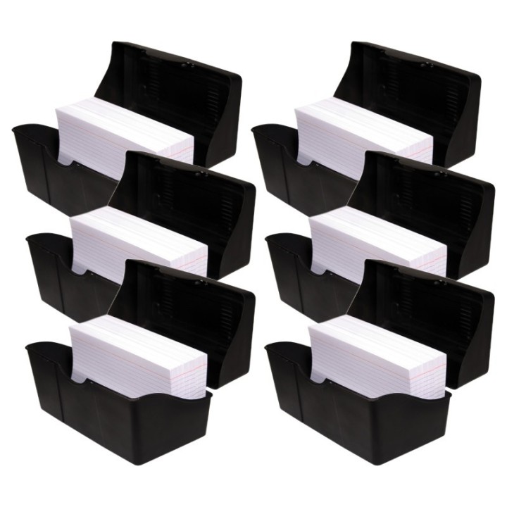 Innovative Storage Designs Black Index Card Holder, 4" x 6", Pack of 6