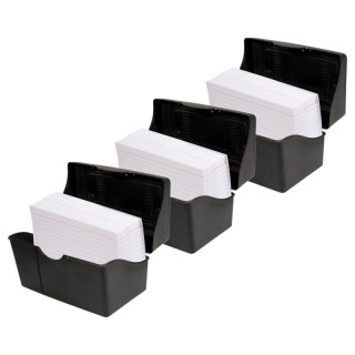 Innovative Storage Designs Black Index Card Holder, 5" x 8", Pack of 3