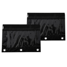Advantus® Binder Pencil Pouch, Black/Clear, 10x7.38 in, Set of 2