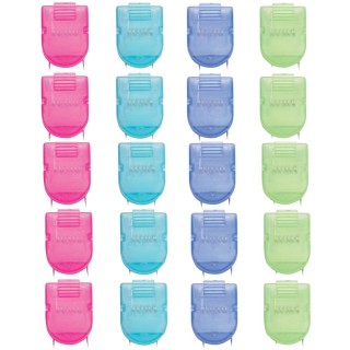 Advantus® Wall Clips For Fabric Panels, Cool Colors, 40 Sheet Capacity, Pack of 20