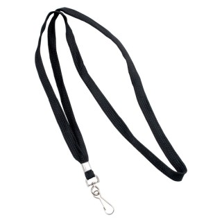 Advantus® Deluxe Lanyard with J-Hook, Black, Box of 24