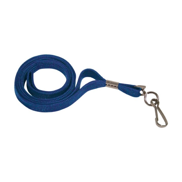 Advantus® Deluxe Lanyard with J-Hook, Navy Blue, Box of 24
